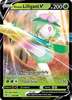 Ultra rare V Pokémon card Hisuian Lilligant V 017/189 from Astral Radiance expansion