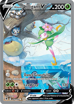 Full Art V Pokémon card Hisuian Lilligant V 163/189 from Astral Radiance expansion