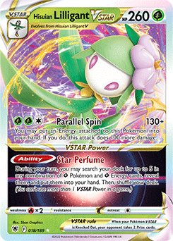 Ultra rare VSTAR Pokémon card Hisuian Lilligant VSTAR 018/189 from Astral Radiance expansion
