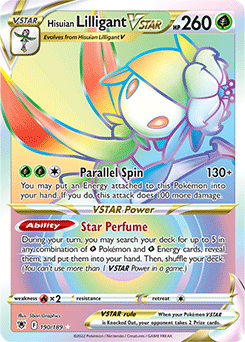 Rainbow VSTAR Pokémon card Hisuian Lilligant VSTAR 190/189 from Astral Radiance expansion