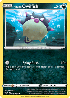 Common Pokémon card Hisuian Qwilfish 089/189 from Astral Radiance expansion