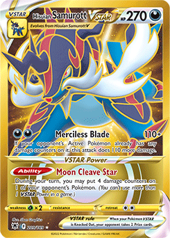Gold Pokémon Pokémon card Hisuian Samurott VSTAR 209/189 from Astral Radiance expansion