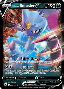 Ultra rare V Pokémon card Hisuian Sneasler V 094/189 from Astral Radiance expansion