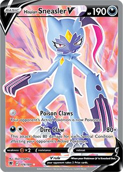 Full Art V Pokémon card Hisuian Sneasler V 174/189 from Astral Radiance expansion