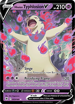 Ultra rare V Pokémon card Hisuian Typhlosion V 053/189 from Astral Radiance expansion