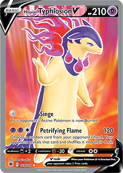 Full Art V Pokémon card Hisuian Typhlosion V 169/189 from Astral Radiance expansion