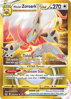 Gold Pokemon Pokémon card Hisuian Zoroark VSTAR 213/196 from Lost Origin expansion