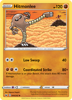 Hitmonlee 94/202 Pokémon card from Sword & Shield for sale at best price