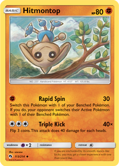 Hitmontop 113/214 Pokémon card from Lost Thunder for sale at best price