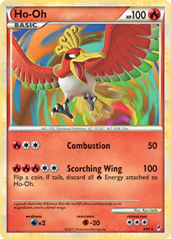 Rare holo Pokémon card Ho-Oh 9/95 from Call of Legends expansion