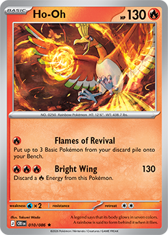 Rare Pokémon card Ho-Oh 10/86 from Chaos Rising expansion