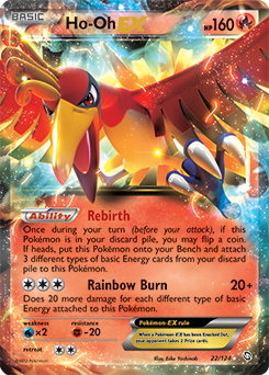 Pokémon EX Pokémon card Ho-Oh EX 22/124 from Dragons Exalted expansion