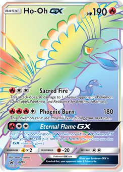 Promo Pokémon card Ho-Oh GX SM80 from Sun and Moon Promos expansion