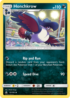 Honchkrow 72/156 Pokémon card from Untra Prism for sale at best price