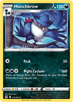 Honchkrow 115/196 Pokémon card from Lost Origin for sale at best price