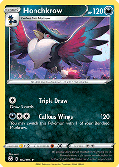 Honchkrow 107/195 Pokémon card from Silver Tempest for sale at best price