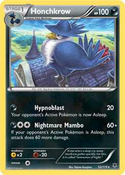 Rare Pokémon card Honchkrow 52/119 from Phantom Forces expansion