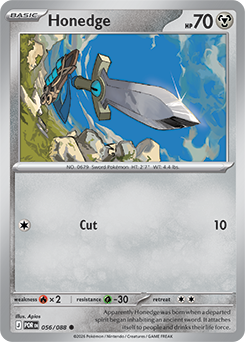 Common Pokémon card Honedge 56/88 from Perfect Order expansion