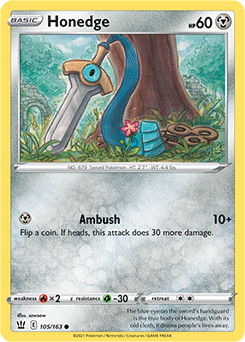 Honedge 105/163 Pokémon card from Battle Styles for sale at best price