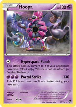 Rare Pokémon card Hoopa 51/114 from Steam Siege expansion