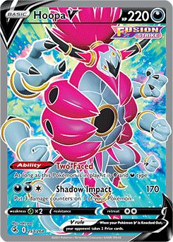 Full Art V Pokémon card Hoopa V 253/264 from Fusion Strike expansion