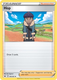 Uncommon Pokémon card Hop 165/202 from Sword & Shield expansion