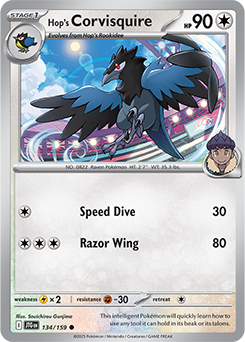 Common Pokémon card Hop's Corvisquire 134/159 from Journey Together expansion