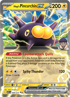 Carte Pokémon Double rare Wattapik ex de Nabil 68/217 de la série Héros Transcendants
