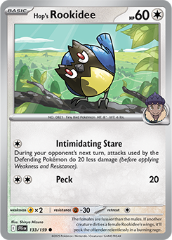 Common Pokémon card Hop's Rookidee 133/159 from Journey Together expansion