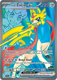 Ultra rare Pokémon card Hop's Zacian ex 176/159 from Journey Together expansion