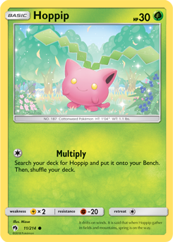 Common Pokémon card Hoppip 11/214 from Lost Thunder expansion