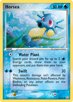 Carte Pokémon Commune Horsea 58/109 de la série Ex Team Rocket Returns