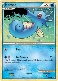 Common Pokémon card Horsea 49/95 from Unleashed expansion