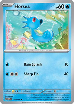 Common Pokémon card Horsea 116/165 from 151 expansion
