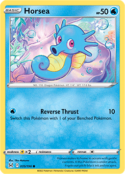 Common Pokémon card Horsea 035/196 from Lost Origin expansion