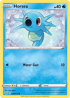 Horsea 020/072 Pokémon card from Shining Fates for sale at best price