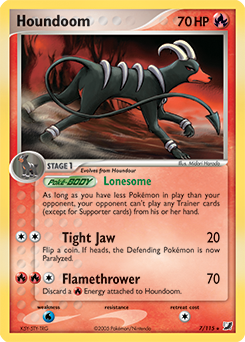 Houndoom 7/115 Pokémon card from Ex Unseen Forces for sale at best price