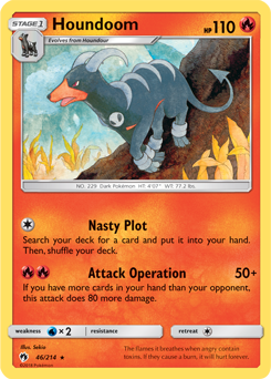 Houndoom 46/214 Pokémon card from Lost Thunder for sale at best price