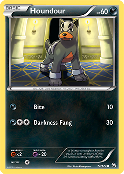 Houndour 74/124 Pokémon card from Dragons Exalted for sale at best price
