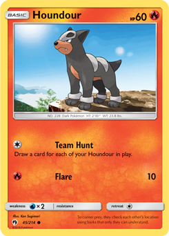 Houndour 45/214 Pokémon card from Lost Thunder for sale at best price