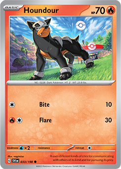 Common Pokémon card Houndour 033/198 from Scarlet & Violet expansion