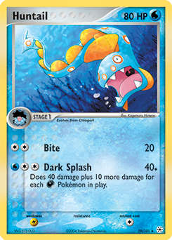 Rare Pokémon card Huntail 19/101 from Ex Hidden Legends expansion