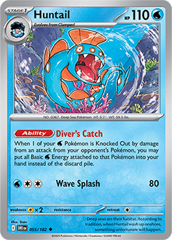 Uncommon Pokémon card Huntail 55/182 from Destined Rivals expansion