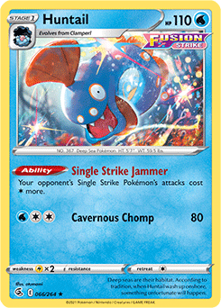 Rare Pokémon card Huntail 66/264 from Fusion Strike expansion