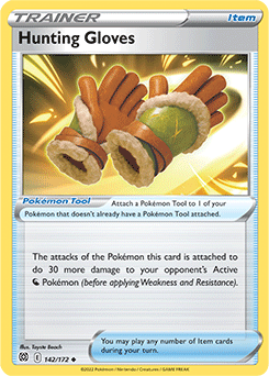 Hunting Gloves 142/172 Pokémon card from Brilliant Stars for sale at best price