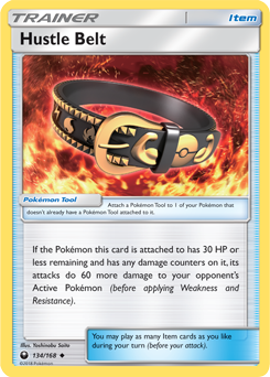 Uncommon Pokémon card Hustle Belt 134/168 from Celestial Storm expansion