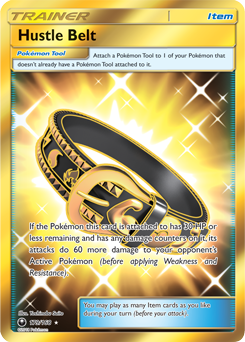 Secret Gold Pokémon card Hustle Belt 179/168 from Celestial Storm expansion