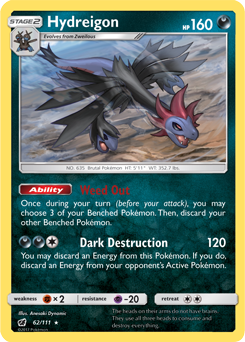 Hydreigon 62/111 Pokémon card from Crimson Invasion for sale at best price