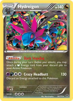 Hydreigon 74/119 Pokémon card from Phantom Forces for sale at best price