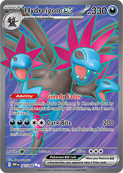 Ultra rare Pokémon card Hydreigon ex 161/86 from White Flare expansion